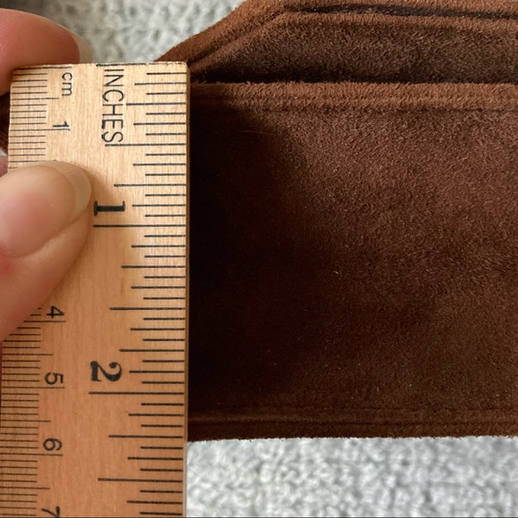 EUC Authentic 1970s/80s Vintage/Retro Brown Suede Leather Purse, Slim/Sleek - Picture 7 of 8